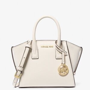 Michael Kors: Avril XS Leather and Suede Satchel, Lt Cream